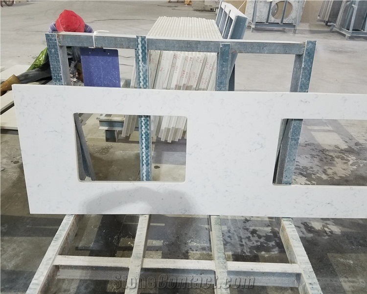 Statuario White Quartz Bath Tops