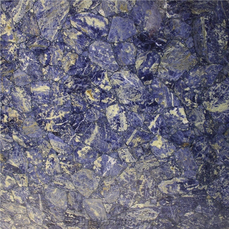 Synthetic Sodalite Blue Gemstone Slabs