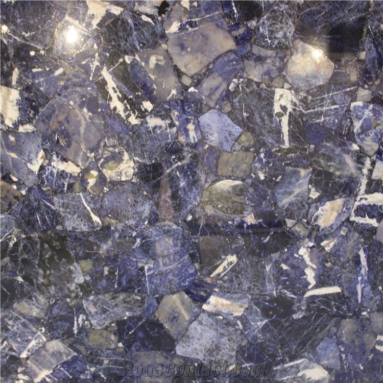 Synthetic Sodalite Blue Gemstone Slabs