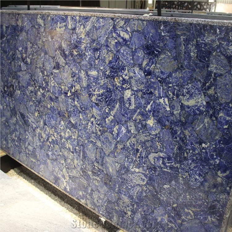 Synthetic Sodalite Blue Gemstone Slabs