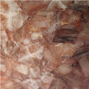 Transparent Onyx Crystal Orange Slab