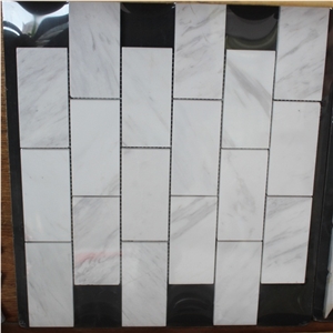 Volakas White Marble Rectangle Mosaic Volakas White Marble Rectangle Mosaic