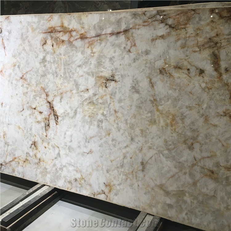 White Cristallo Quartzite Slabs
