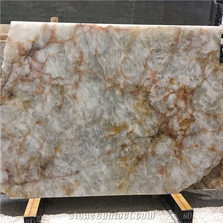 White Cristallo Quartzite Slabs
