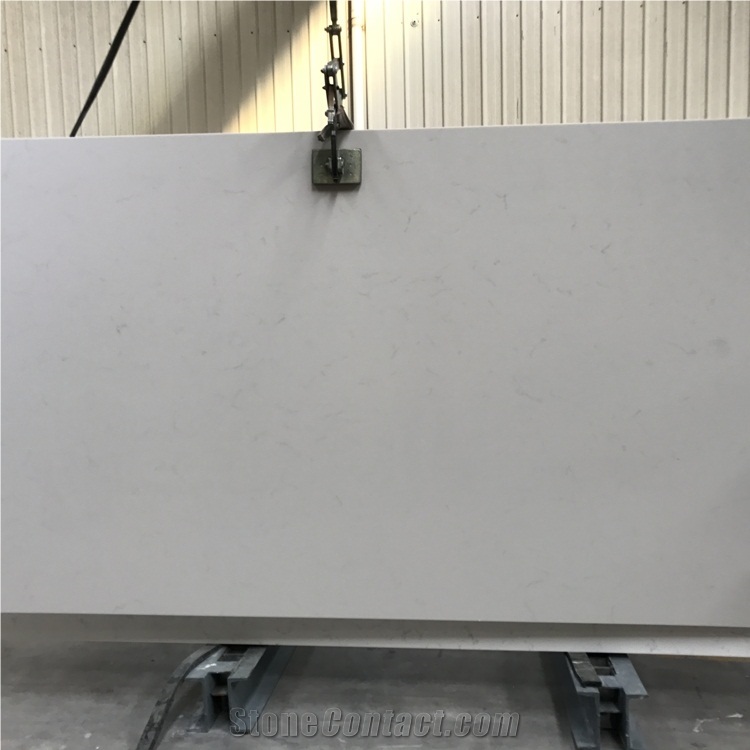 White Grey Veins Artificial Quartz Slabs