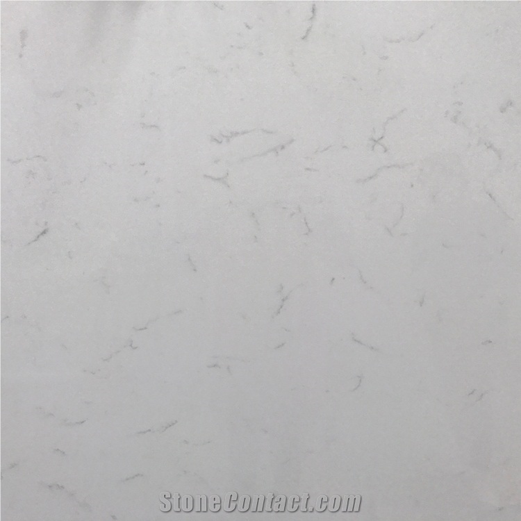 White Grey Veins Artificial Quartz Slabs