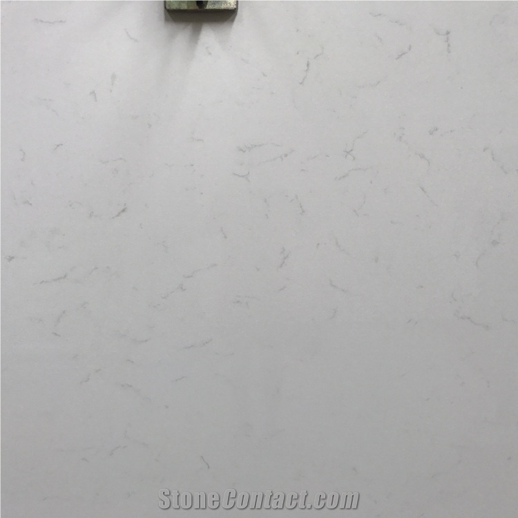 White Grey Veins Artificial Quartz Slabs