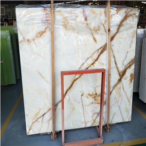 White Onyx with Gold Viens White Onyx with Gold Viens