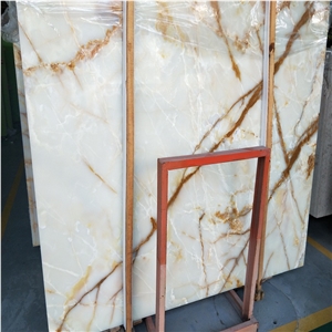 White Onyx with Gold Viens