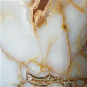 White Onyx with Gold Viens