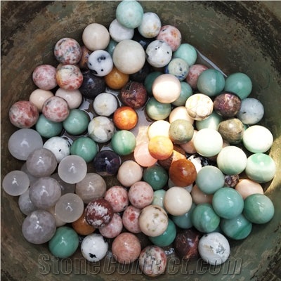 Amethyst, Rose Quartz, Tiger-Eye Agate Spheres