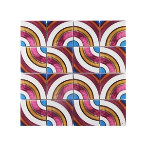 Irregular Shaped Rainbow Inkjet Mosaic