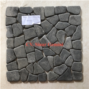 Black Andesite Mosaic Stone Square
