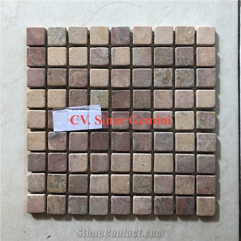 Mosaic Red Parquet Square Interlocking Stone