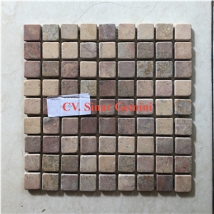 Mosaic Red Parquet Square Interlocking Stone