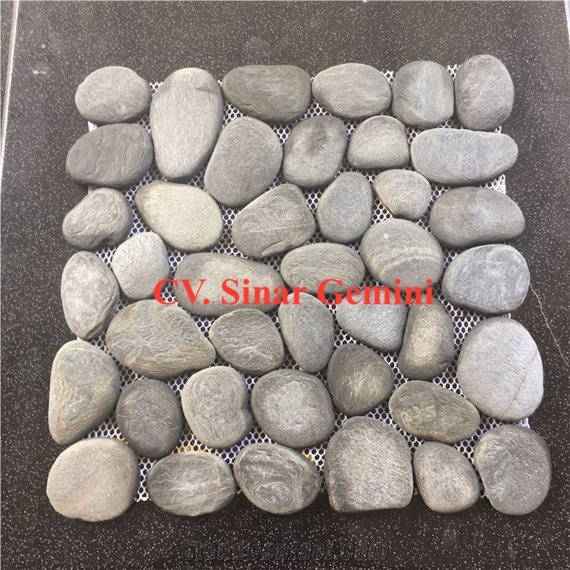 Natural Grey Pebble Mosaic for Wall Decoration