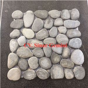 Natural Grey Pebble Mosaic for Wall Decoration