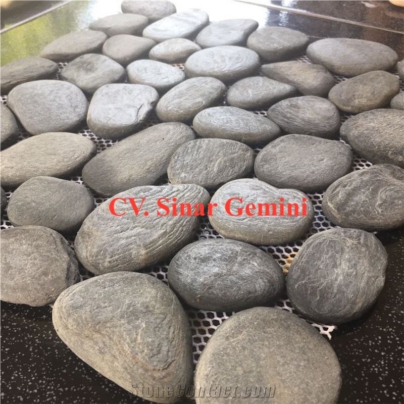 Natural Grey Pebble Mosaic for Wall Decoration