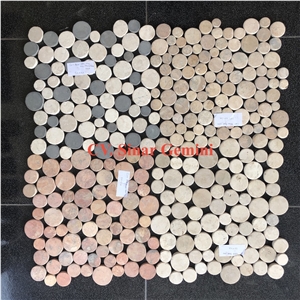 Square White Parquet Stone Linear Mosaic for Flooring