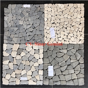 Unpolished White Marble Square Mosaic Stone