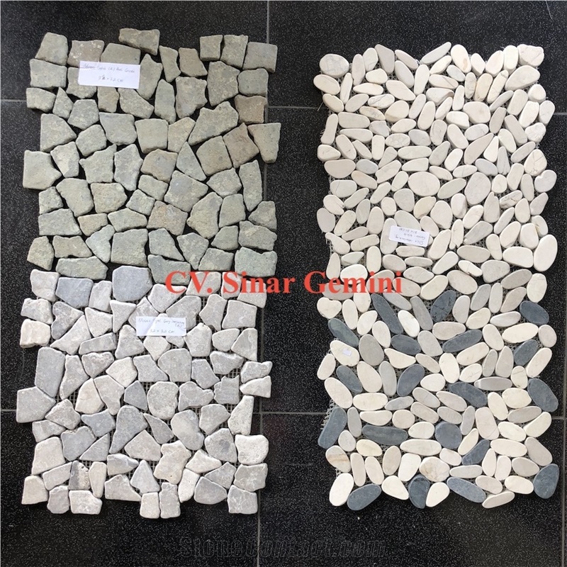 Unpolished White Marble Square Mosaic Stone