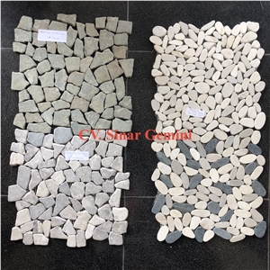 Unpolished White Marble Square Mosaic Stone
