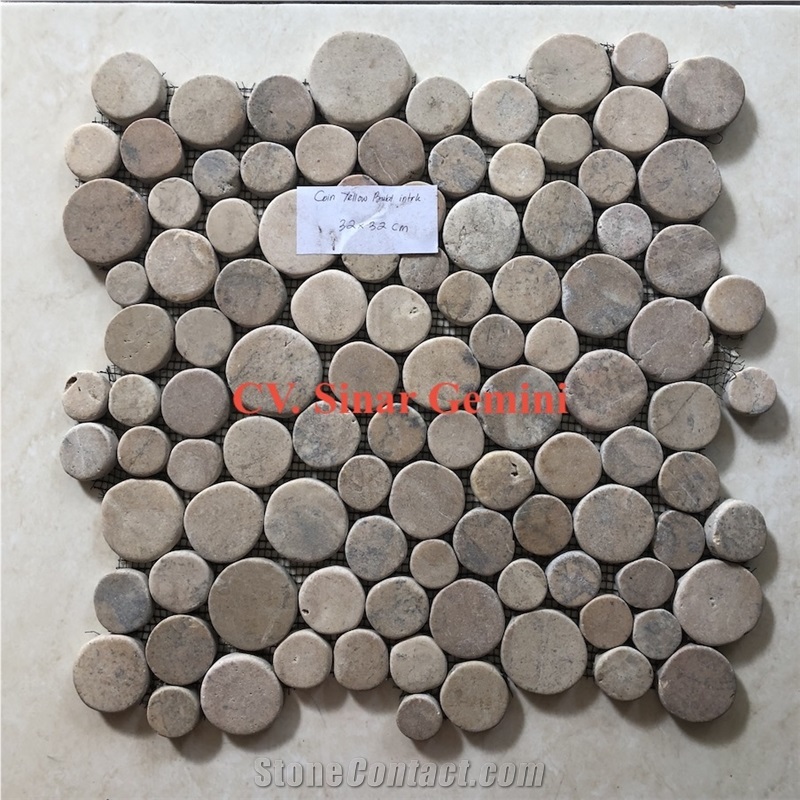 Yellow Natural Pebble Mosaic Stone