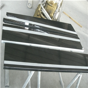 Absolute Black Granite Flooring Application Slab