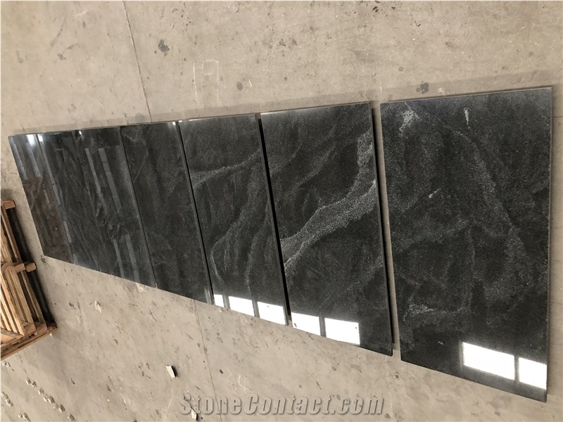 Black Polished Jet Mist Granite Tiles