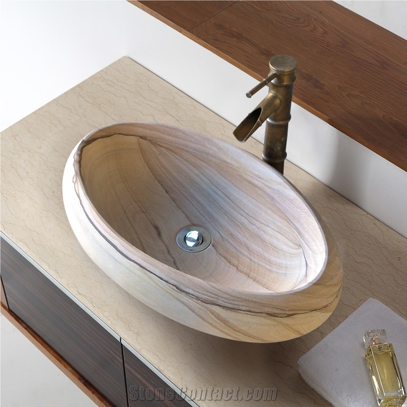 Custom Made Oval Shape Sandstone Basins