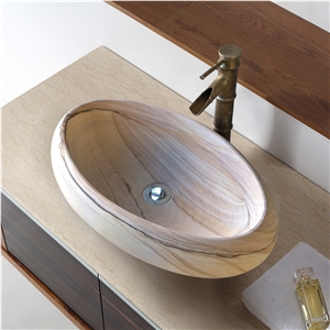 Custom Made Oval Shape Sandstone Basins