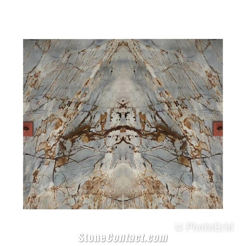 Espinella Gold Quartzite Book Match Slabs