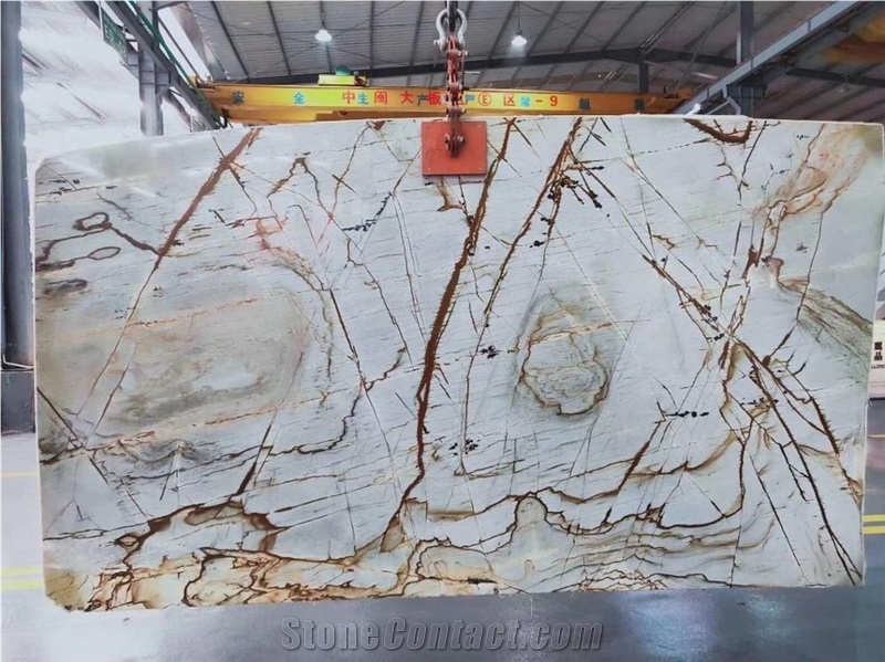 Espinella Gold Quartzite Book Match Slabs