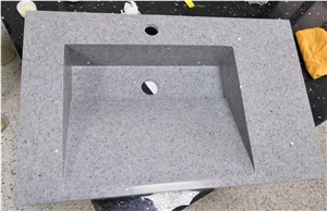 Gray Color Man Made Stone Sinks for Bathroom