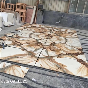 Interior Design Luxury Flamenco Gold Stone Slabs