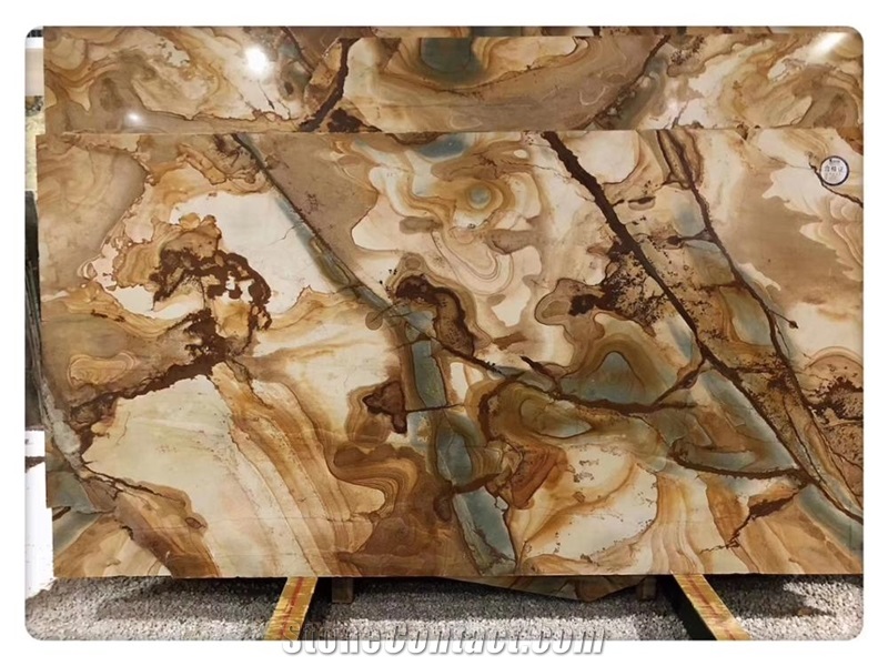 Interior Design Luxury Flamenco Gold Stone Slabs