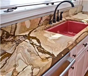 Luxury Flamenco Gold Stone Kitchen Countertop