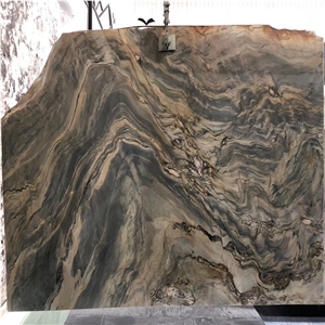 Luxury Green Raw Silk Slab for Wall Application