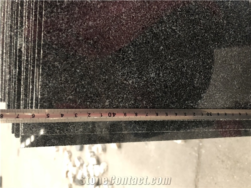 Polished Black Jet Mist Granite Flooring Tiles