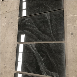 Polished Black Jet Mist Granite Flooring Tiles