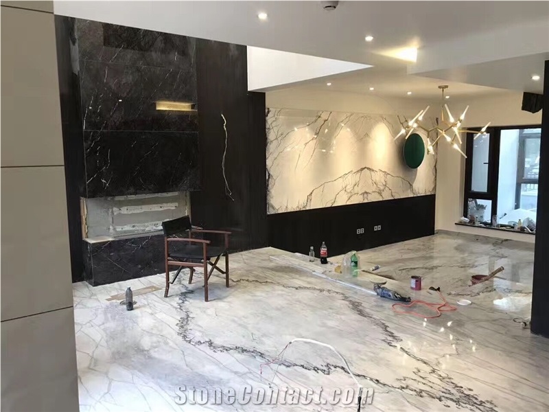 Polished Carrara Grey Marble Walling Covering Tile