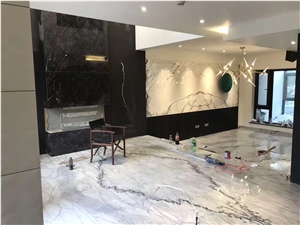 Polished Carrara Grey Marble Walling Covering Tile Polished Carrara Grey Marble Walling Covering Tile