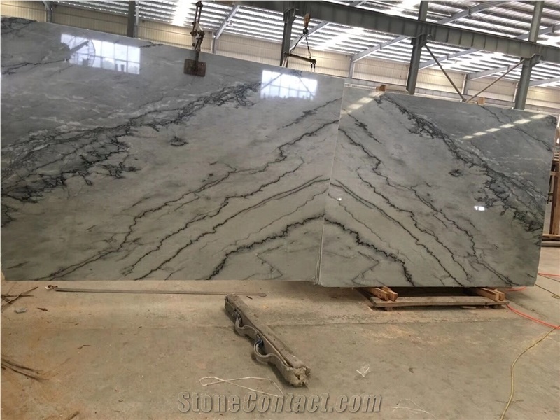 Polished Carrara Grey Marble Walling Covering Tile