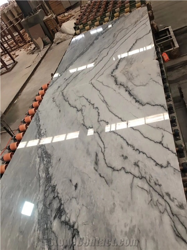 Polished Carrara Grey Marble Walling Covering Tile