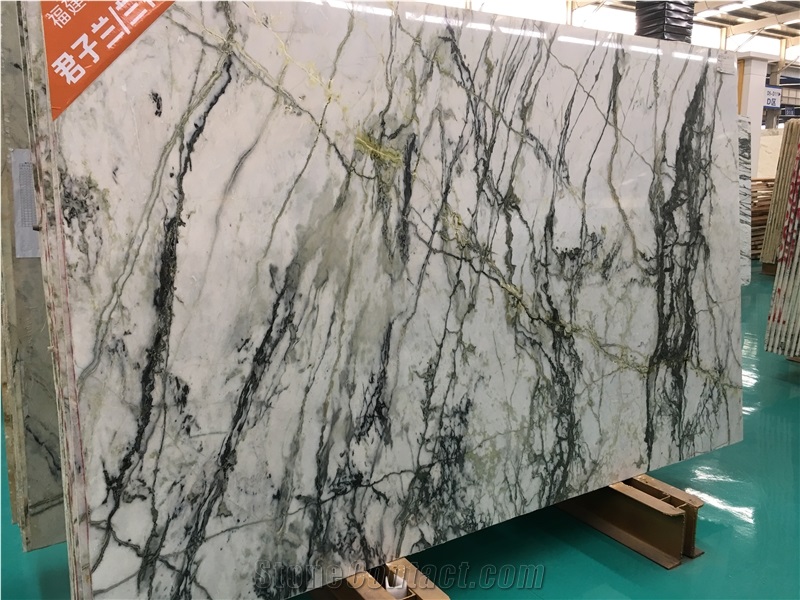 Polished China Green Clivia Marble Slabs