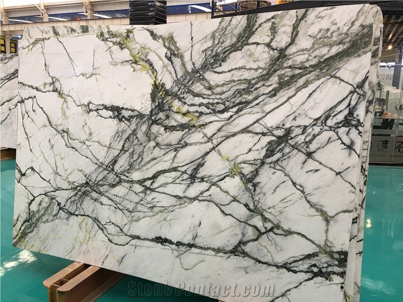 Polished China Green Clivia Marble Slabs
