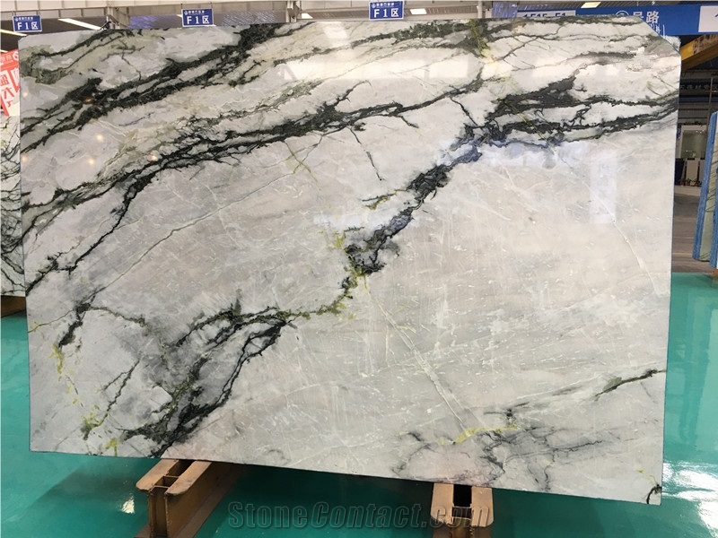 Polished China Green Clivia Marble Slabs