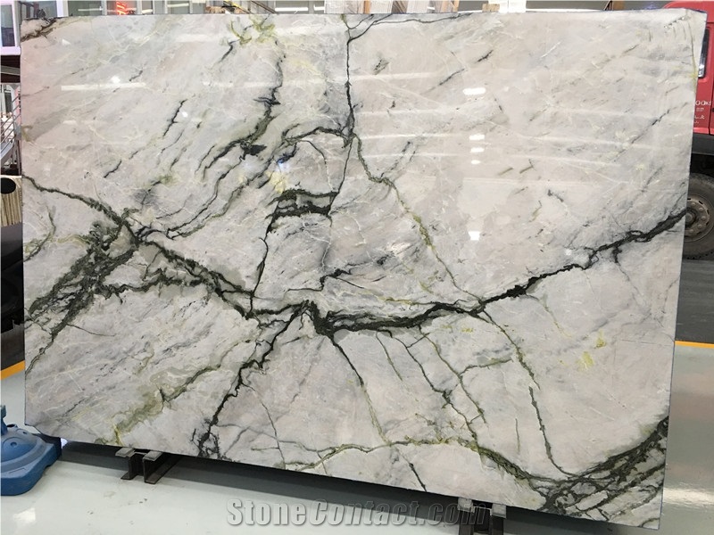 Polished China Green Clivia Marble Slabs