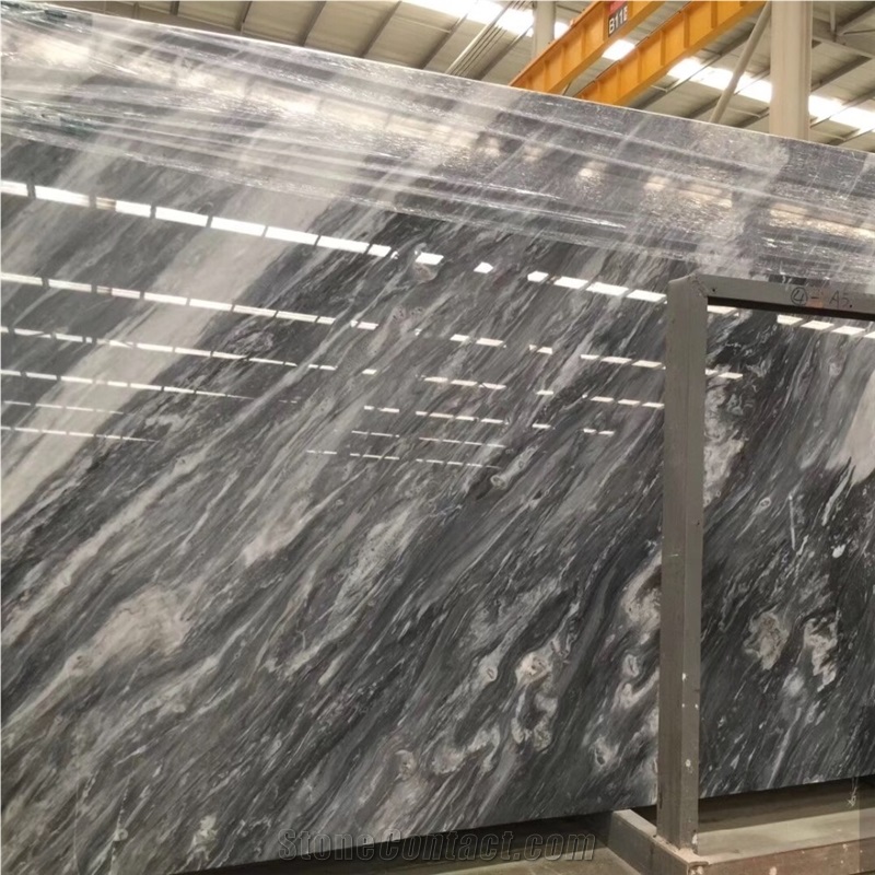 Polished Grey Bardiglio Nuvolato Marble Floor Tile