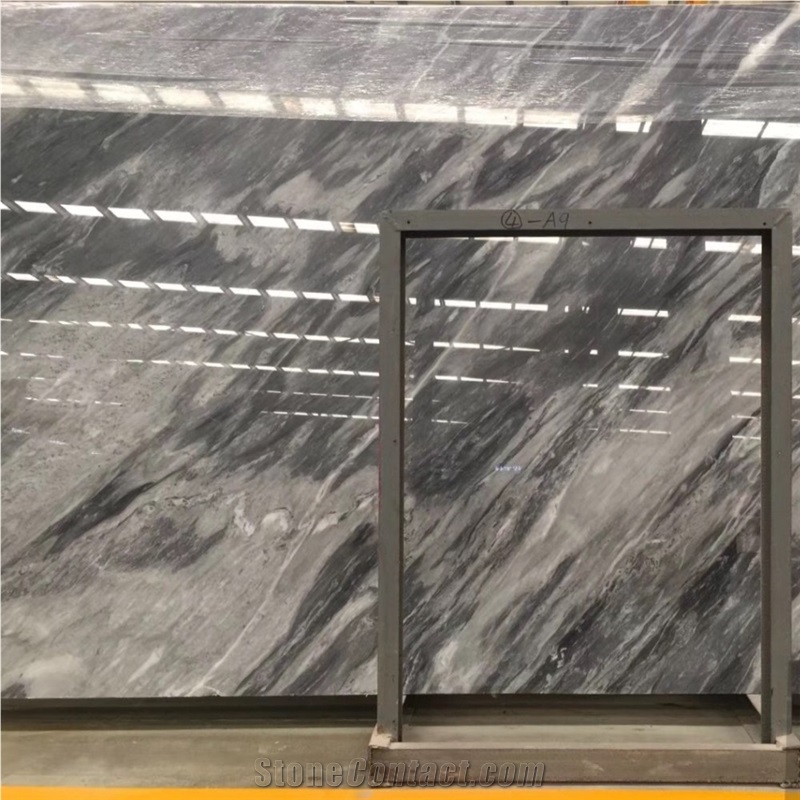 Polished Grey Bardiglio Nuvolato Marble Floor Tile